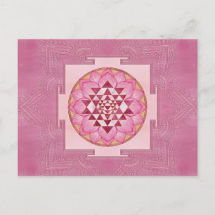 Carte Postale Sri Yantra / Sri Chakra au lotus