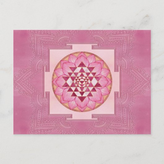 Carte Postale Sri Yantra / Sri Chakra au lotus (Devant)