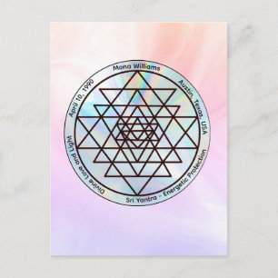 Carte Postale Sri Yantra – Talisman de Protection Personnalisabl