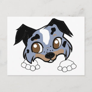 Carte Postale ss bleu merle blanc et bronze dessin animé peeeeer