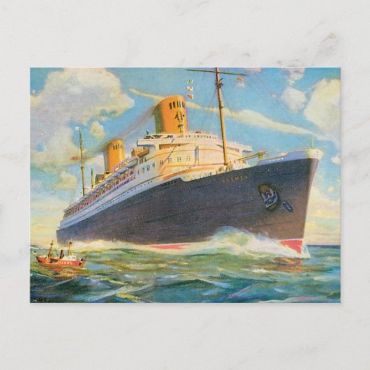 Carte Postale SS Brême en mer (Devant)