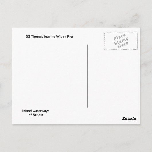 Carte Postale SS Thomas quittant Wigan Pier (Dos)