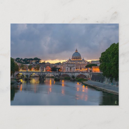 Carte Postale St. Angelo Bridge, St. Peter's Basilica, Rome (Devant)
