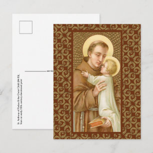 Carte Postale St. Antoine de Padoue & l'Enfant Jésus (JM 05)