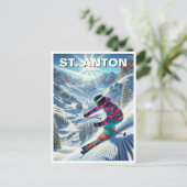 Carte Postale St. Anton Autriche Ski (Debout devant)