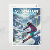 Carte Postale St. Anton Autriche Ski (Devant / Derrière)