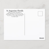 Carte Postale St Augustine FL La plus ancienne école en bois (Dos)