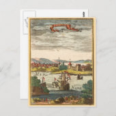 Carte Postale St. Augustine Florida Antique 1686 Gravure (Devant / Derrière)