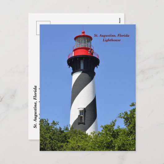 Carte postale St Augustine Florida Lighthouse Holi (Devant / Derrière)