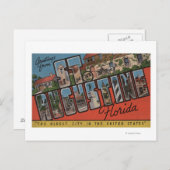 Carte Postale St. Augustine, Floride - Grandes Lettres Scènes 2 (Devant / Derrière)
