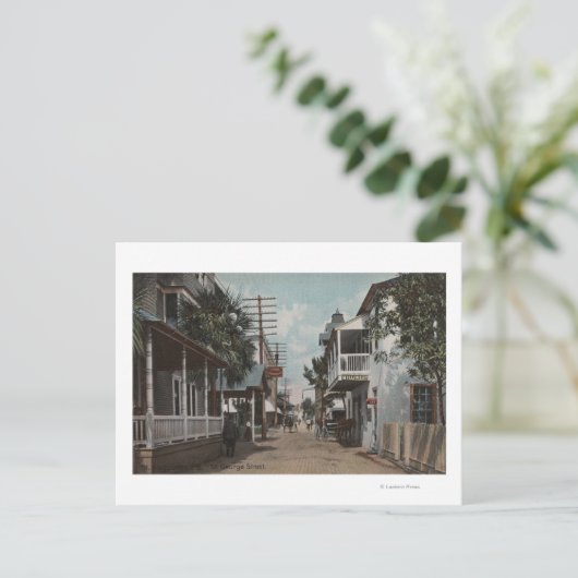 Carte Postale St. Augustine, Floride - Vue sur St. George St. (Debout devant)