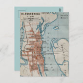 Carte postale St Augustine Vintage Map (Devant / Derrière)