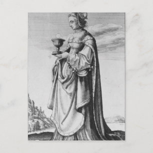 Carte Postale St. Barbara, gravée par Wenceslaus Hollar, 1647