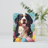 Carte Postale St.Bernard Joyeux Pâques (Debout devant)