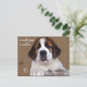 Carte Postale St Bernard Puppy Cookie (Debout devant)