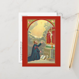 Carte Postale St. Camillus priant devant un crucifix (M 020)