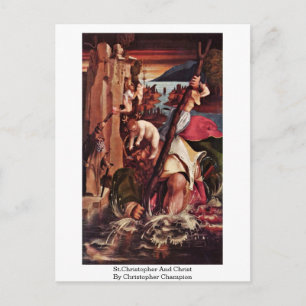 Carte Postale St.Christopher Et Christ Par Christopher Champion