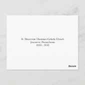 Carte postale St. Demetrius Church (Dos)