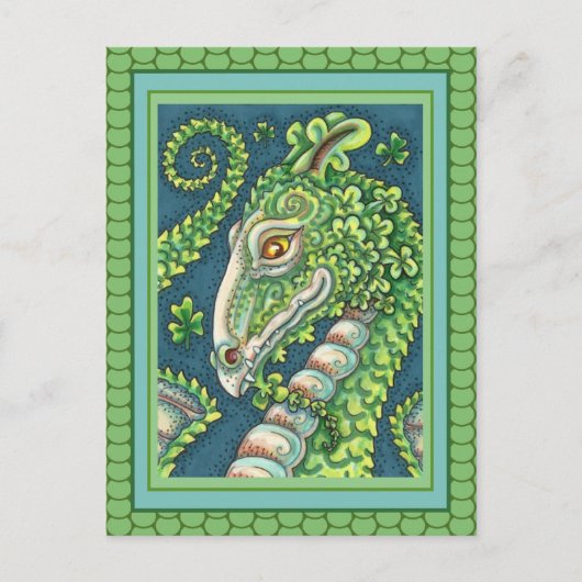 CARTE POSTALE ST. DRAGON SHAMROCK VERT DE PATRICK, IMAGINAIRE IR (Devant)