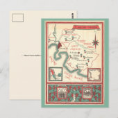 Carte Postale St. Emilion Bordeaux Wine Map (Devant / Derrière)