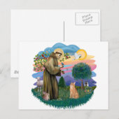 Carte Postale St Francis (ff) - Orange Tabby cat (Devant / Derrière)