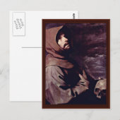 Carte Postale St. Francis Méditant Avec Crâne (Devant / Derrière)