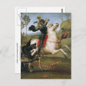 Carte Postale St. George Combattre Dragon Raphael Art (Devant / Derrière)