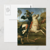 Carte Postale St George Combattre le dragon (Devant / Derrière)