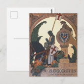 Carte Postale St George et le Dragon - Heinrich Lefler (Devant / Derrière)