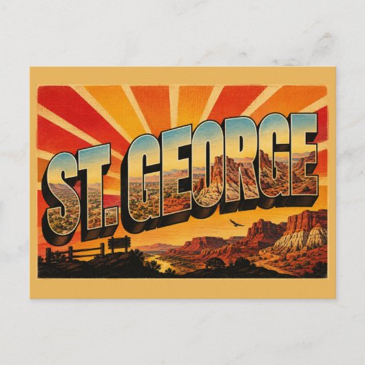Carte Postale St. George Utah Red Cliffs Desert Art (Devant)
