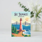 Carte Postale St. Ignace États-Unis (Debout devant)