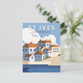 Carte Postale St Ives Cornouailles Angleterre Art de Voyage Rétr (Debout devant)