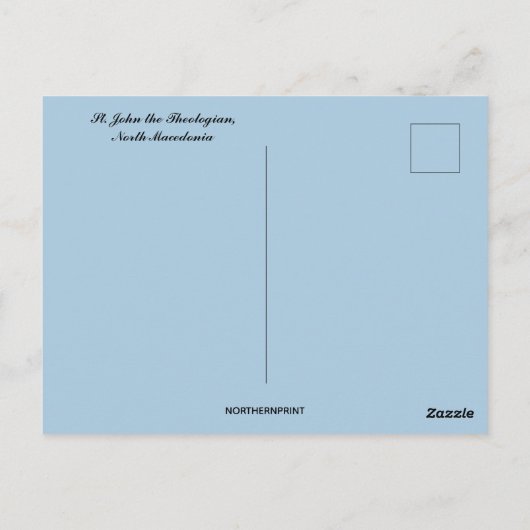 Carte Postale St Jean le Théologien Nord Macédoine (Dos)