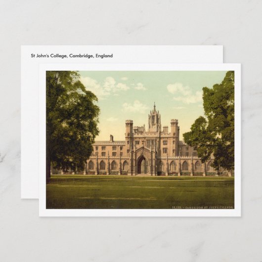 Carte Postale St. John's College, Cambridge, Angleterre (Devant / Derrière)