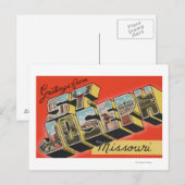 Carte Postale St. Joseph, Missouri - Scènes de grandes lettres (Devant / Derrière)