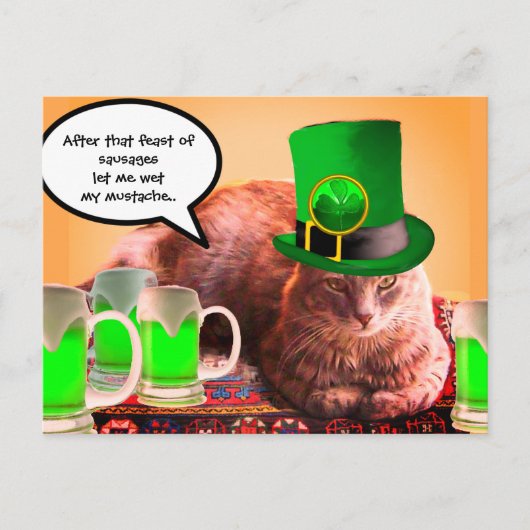 CARTE POSTALE ST. LE CHAT DE LA JOURNÉE DE PATRICK LEPRECHAUN CA (Devant)