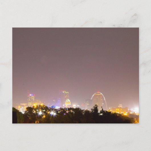 Carte Postale St. Louis, MO à la nuit (Devant)