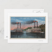 Carte Postale St. Louis, MO - Vue de Natchez et Robert E. Lee (Devant / Derrière)