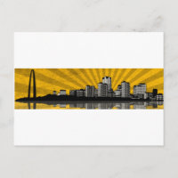 Carte postale St. Louis Skyline (jaune)