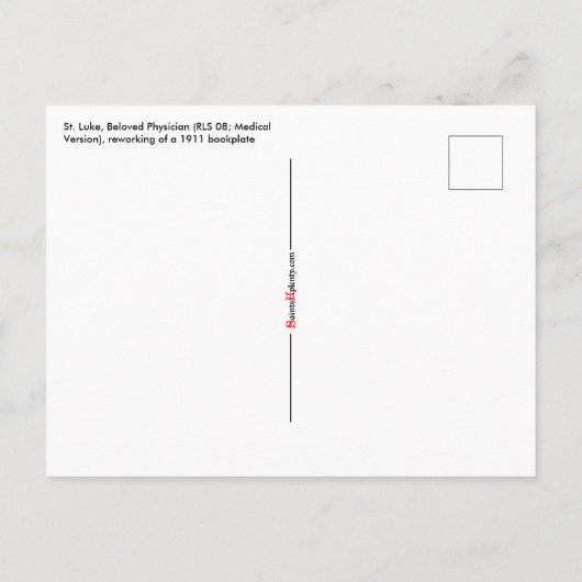Carte Postale St. Luc, Médecin bien-aimé (RLS 08; MedVers.) (Dos)