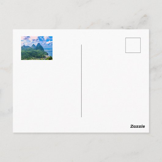 Carte postale St. Lucia Pitons (Dos)