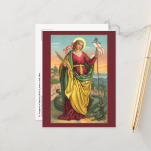 Carte Postale St Margaret avec le dragon et la bannière de résur
