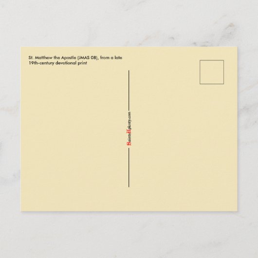 Carte Postale St. Matthieu l'apôtre (JMAS 08) (Dos)