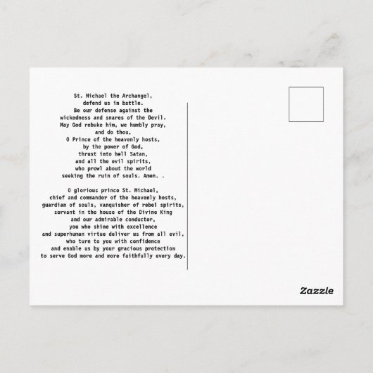 Carte Postale St Michael defend us  (Dos)