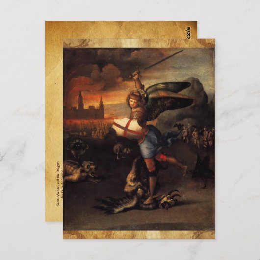 Carte Postale St Michael et le Dragon (Devant / Derrière)