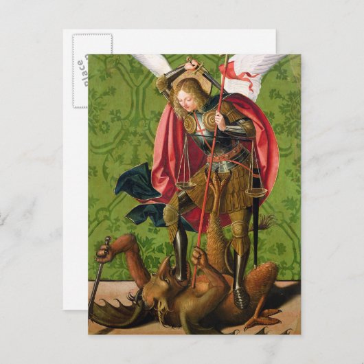 Carte Postale St Michael tuant le dragon (Devant / Derrière)