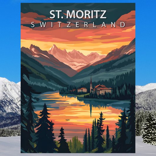 Carte Postale St. Moritz Switzerland Travel Alpine Winter