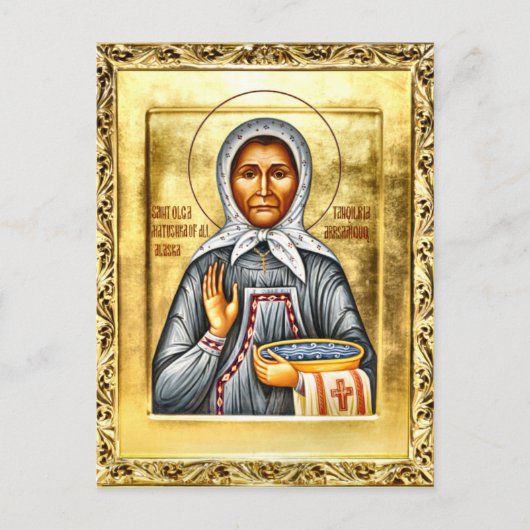 Carte Postale St. Olga of Alaska Orthodox Christian Icon (Devant)