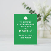 Carte Postale St Paddy's Day vs Cinco de Mayo (Debout devant)