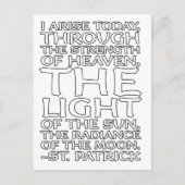 Carte Postale St Patrick Catholique Prière Whimsical Coloriage P (Devant)